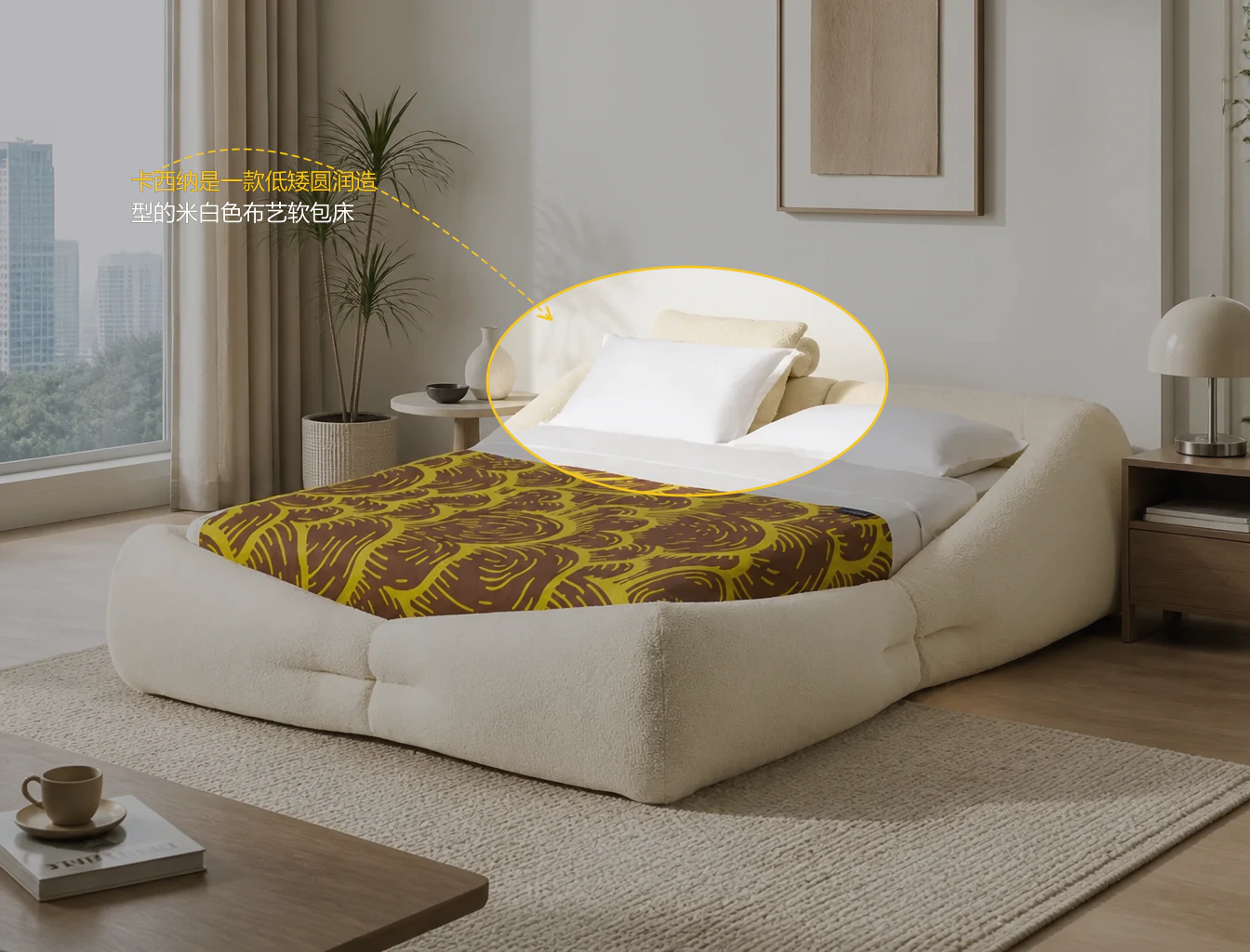 C116 Cassina Fabric Upholstered Bed 14