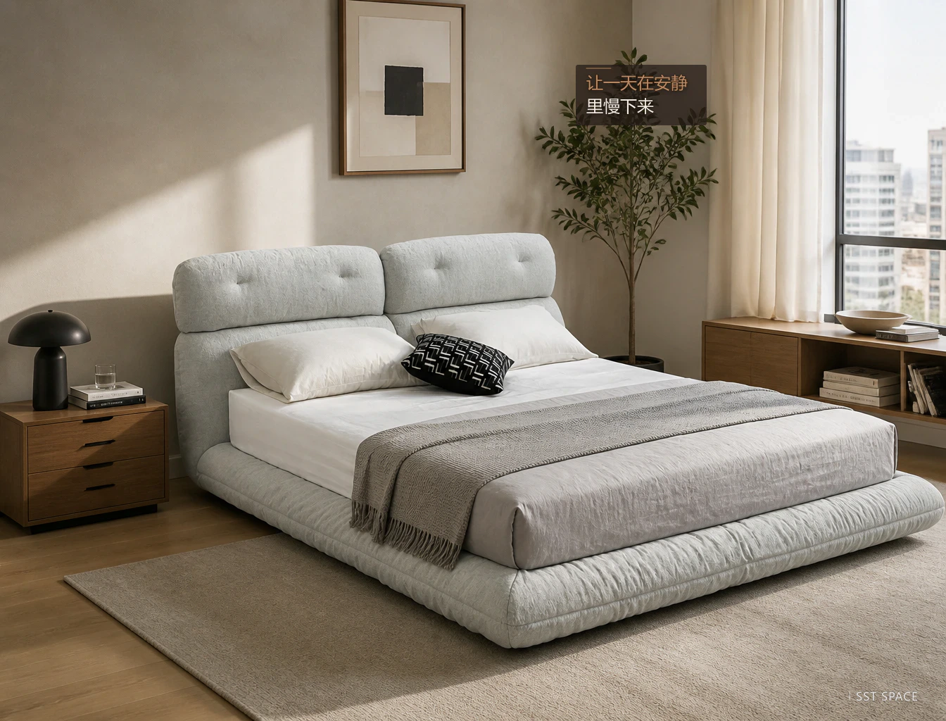 C035 Libra Fabric Upholstered Bed 9