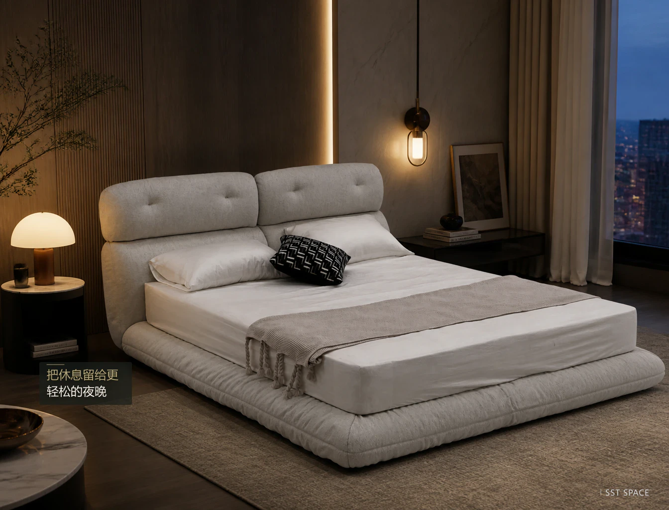 C035 Libra Fabric Upholstered Bed 10