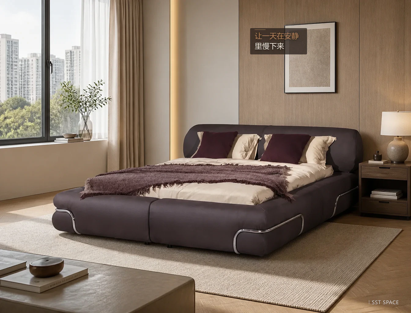 C091 Framed Upholstered Bed 7