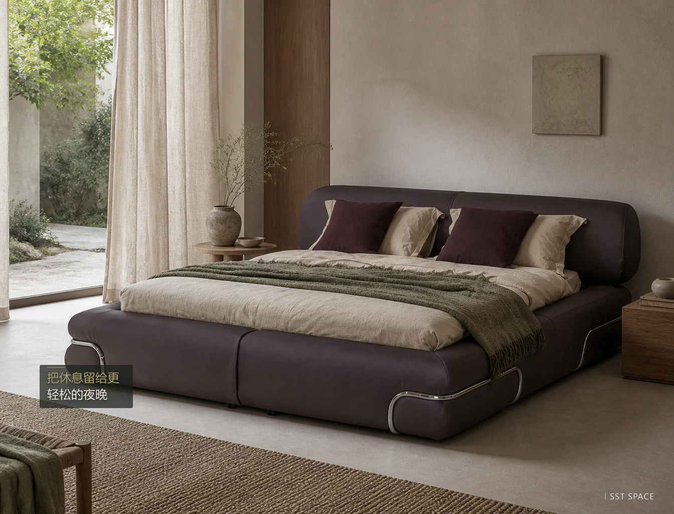 C091 Framed Upholstered Bed 8