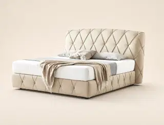 C078 Diamond-Tufted Upholstered Bed 2