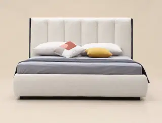 C072 Piped Upholstered Bed 2