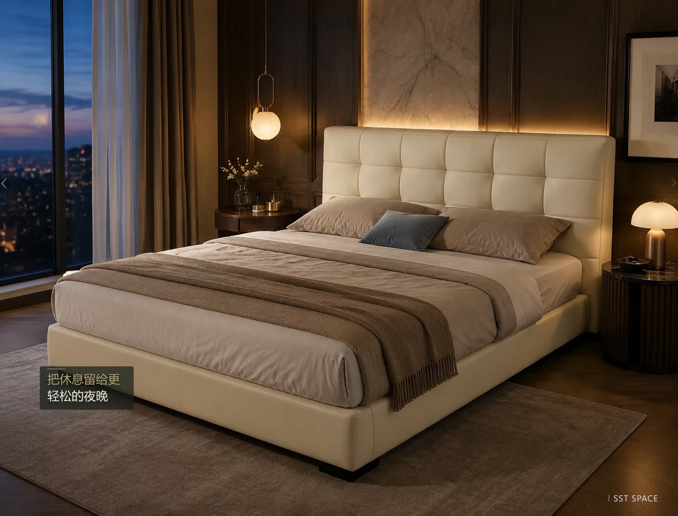 C022 Lawrence Upholstered Bed 14