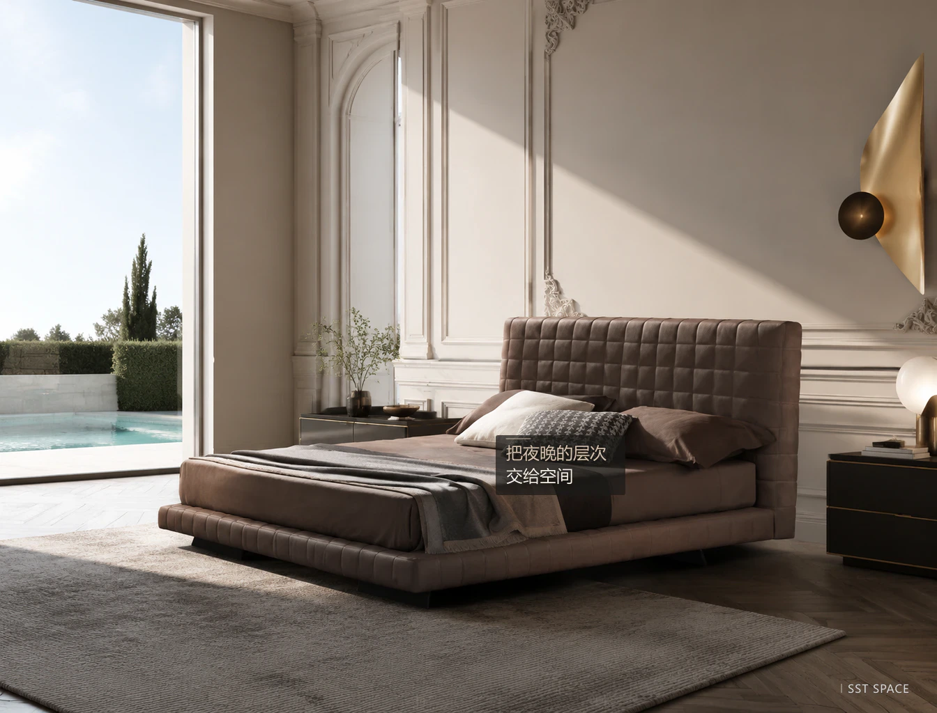 C026 Checkerboard Upholstered Bed 11