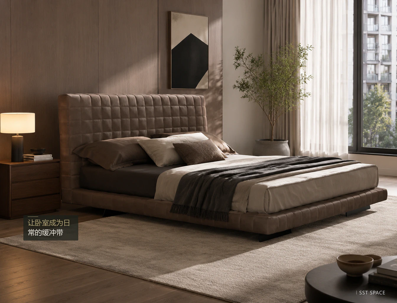 C026 Checkerboard Upholstered Bed 13