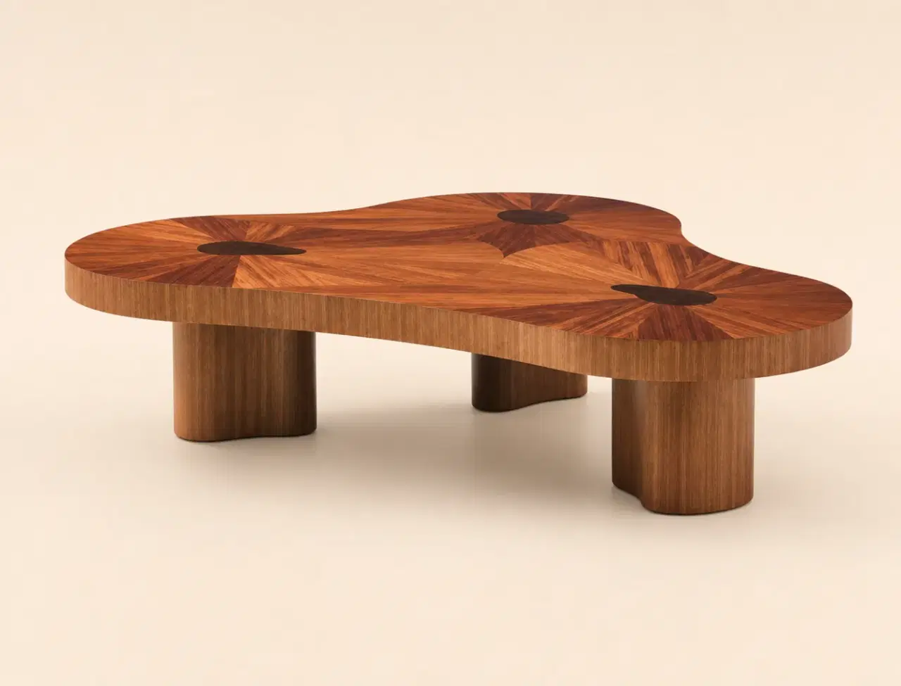 CJ-87 Walnut Sunburst Coffee Table