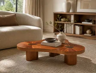 CJ-87 Walnut Sunburst Coffee Table 2