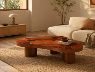 CJ-87 Walnut Sunburst Coffee Table 4