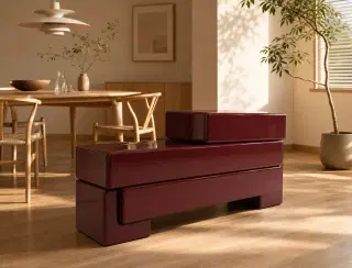 CBG-22 Burgundy Layered Sideboard 4