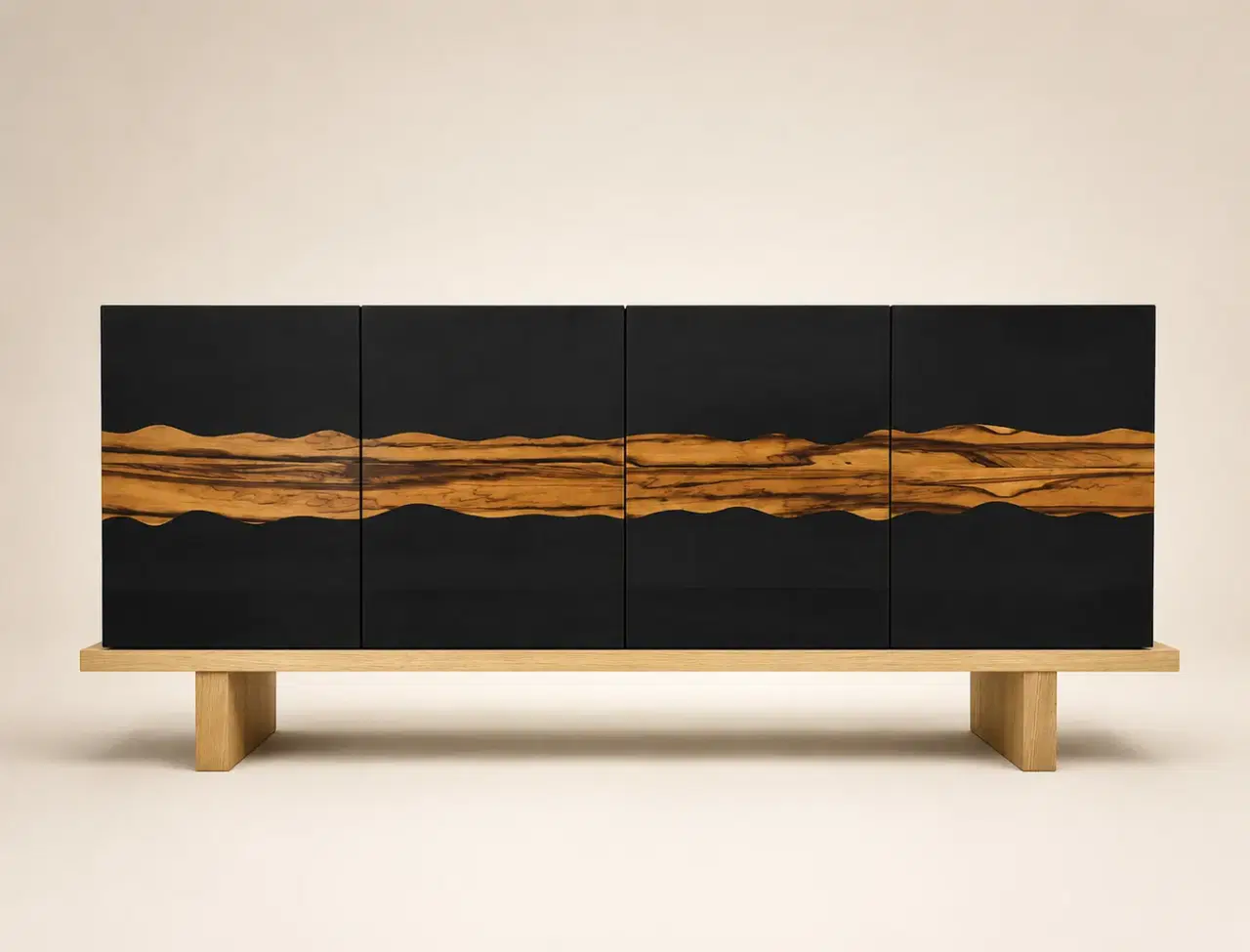 CBG-23 Charcoal Black Flow-Grain Sideboard