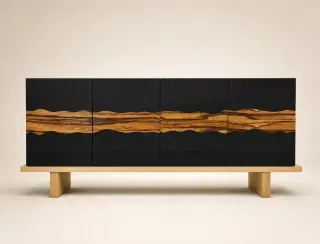 CBG-23 Charcoal Black Flow-Grain Sideboard 1