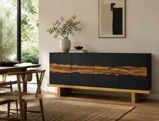 CBG-23 Charcoal Black Flow-Grain Sideboard 2