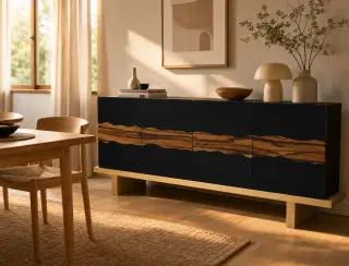 CBG-23 Charcoal Black Flow-Grain Sideboard 4