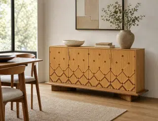 CBG-13 Vintage Diamond-Pattern Sideboard 2