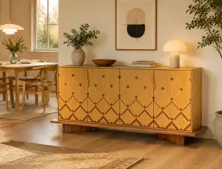 CBG-13 Vintage Diamond-Pattern Sideboard 4