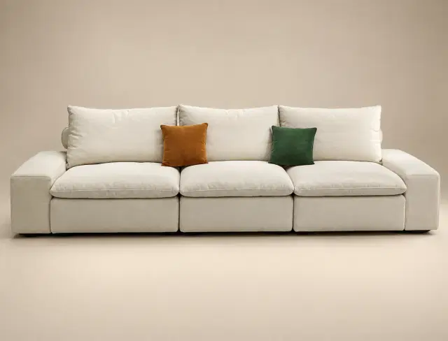 9958 Warm White Modular Three-Seater Sofa