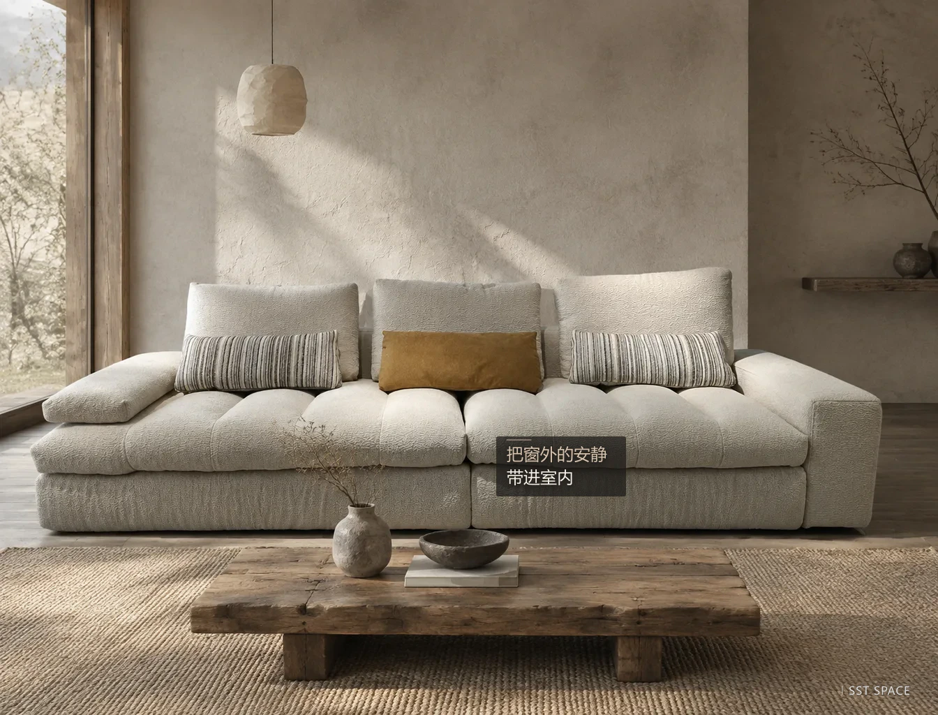 2420 Ivory Cloud Wide-Seat Sofa 4