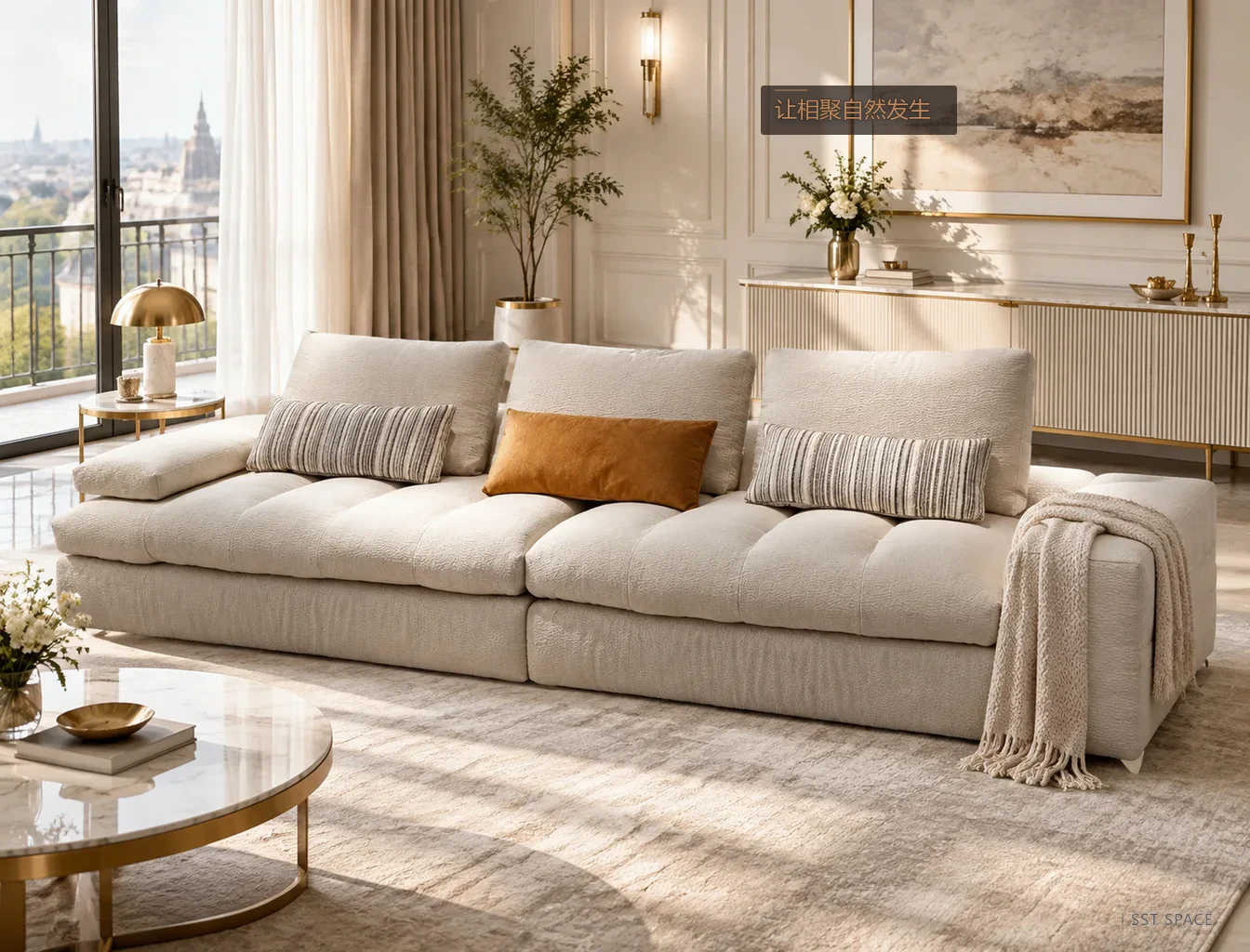 2420 Ivory Cloud Wide-Seat Sofa 5