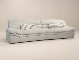 2653 Light Gray Layered Wide-Seat Sofa 1