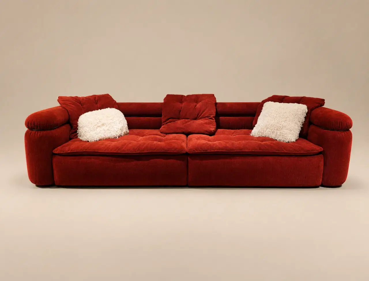 D9021 Red Glow Velvet Sofa
