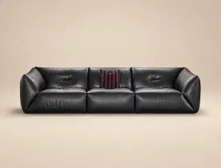 D6056 Obsidian Black Folded-Wing Sofa 1