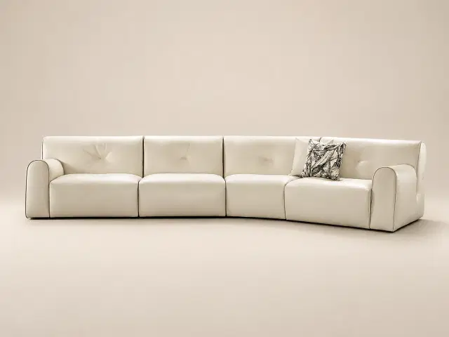 D6060 Cream Serenade Button-Tufted Modular Sofa