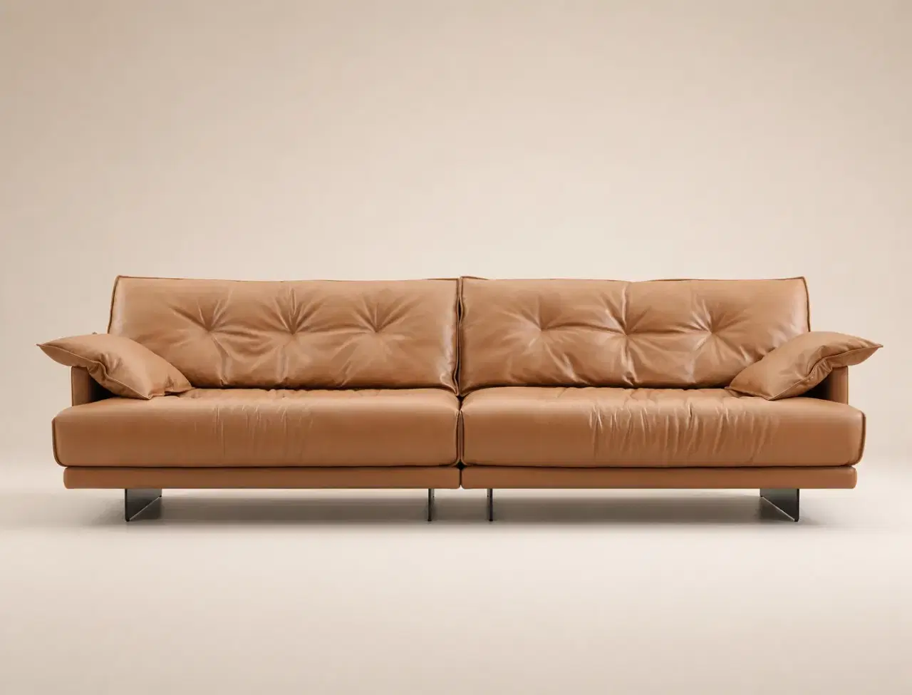 D8038 Caramel Leather Sofa