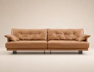D8038 Caramel Leather Sofa 1
