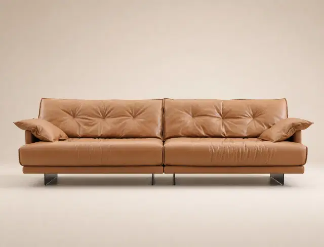 D8038 Caramel Leather Sofa