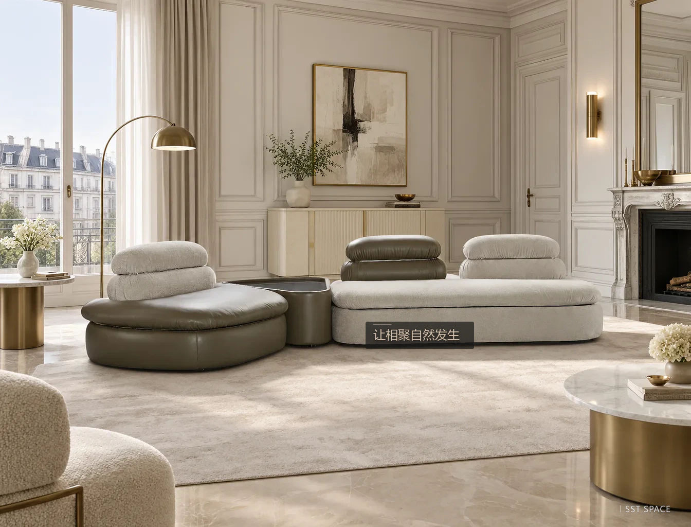D8059 Layered Cloud Tea-Setting Sofa 5