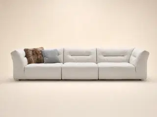 D8073 Ivory Mist Bay Curved Three-Seat Sofa 1