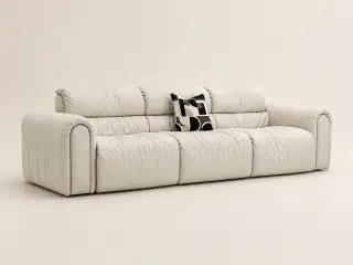 D8078 Milk Frost Ark Three-Section Deep-Seat Sofa 3