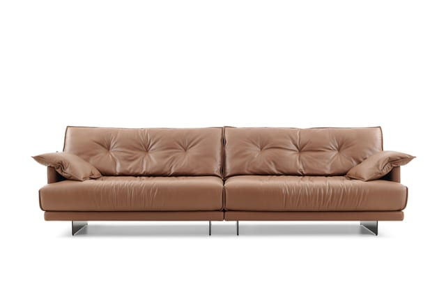D8038 Caramel Leather Sofa
