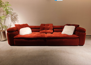 D9021 Red Glow Velvet Sofa 2