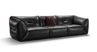 D6056 Obsidian Black Folded-Wing Sofa 2