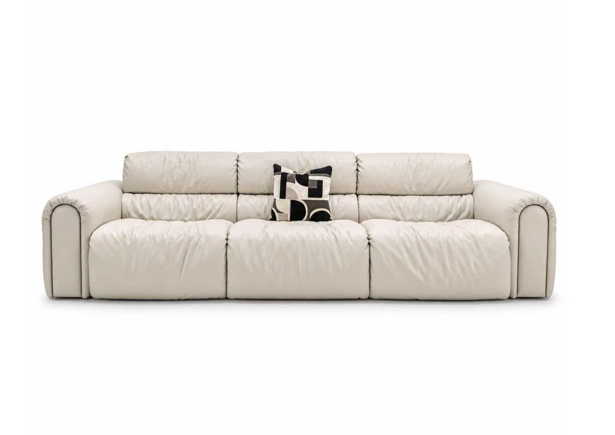 D8078 Milk Frost Ark Three-Section Deep-Seat Sofa