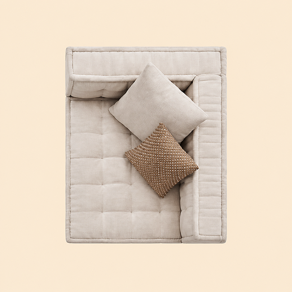 D6086 Cream Square Modular Sofa