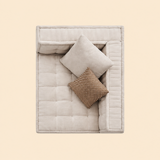 D6086 Cream Square Modular Sofa 1