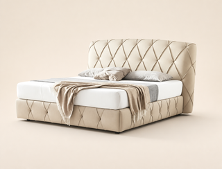 C078 Diamond-Tufted Upholstered Bed 1